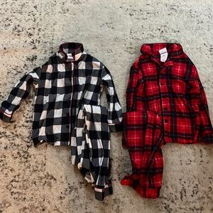 Pair of Wondershop holiday checker pajamas, child size 5 and 6